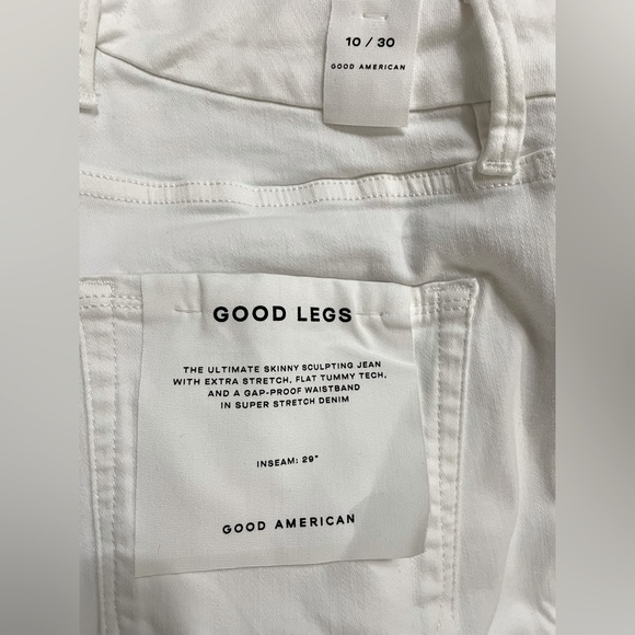 NWT Good American Good Legs Skinny White Jeans Size 10 - Picture 13 of 14
